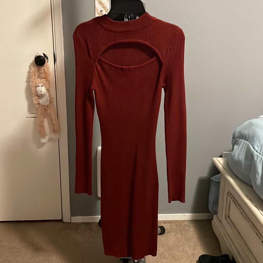 Burgundy knitted dress, Size S